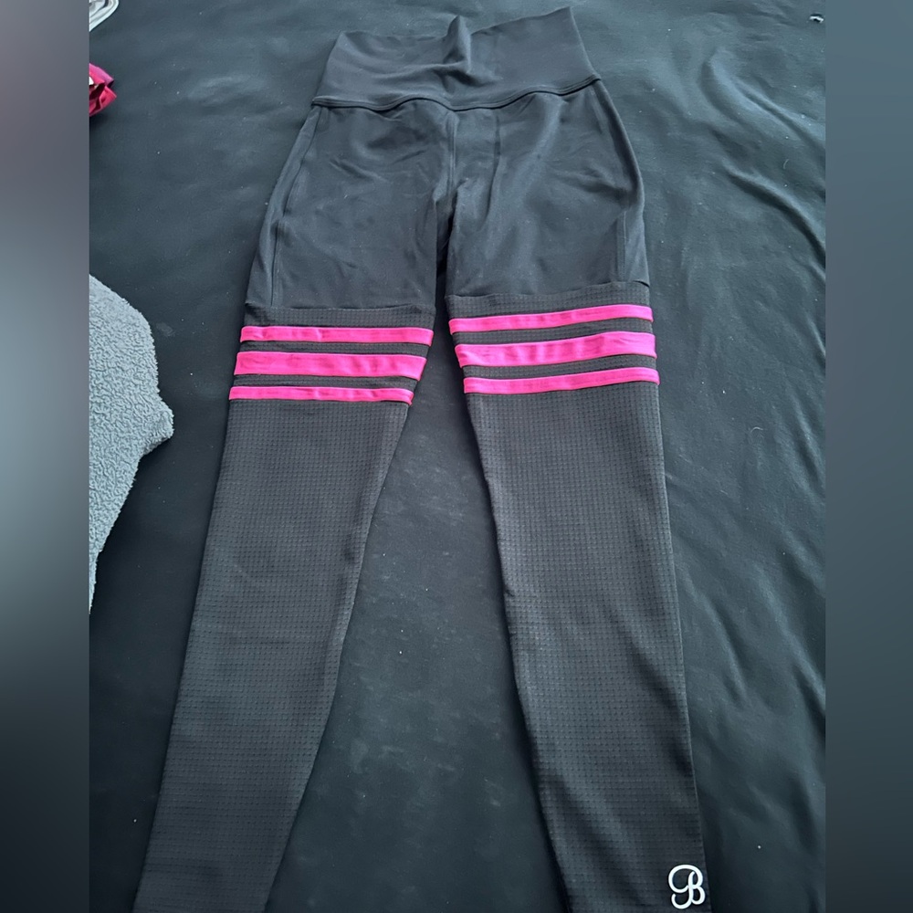 Bombshell sportswear thigh high black & pink leggings. Used once